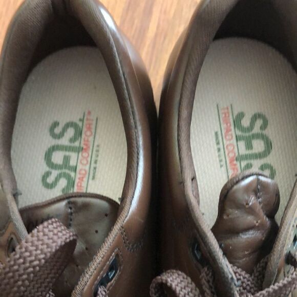 New SAS genuine leather hand crafted brown comfort shoes 11 WW - Picture 2 of 10